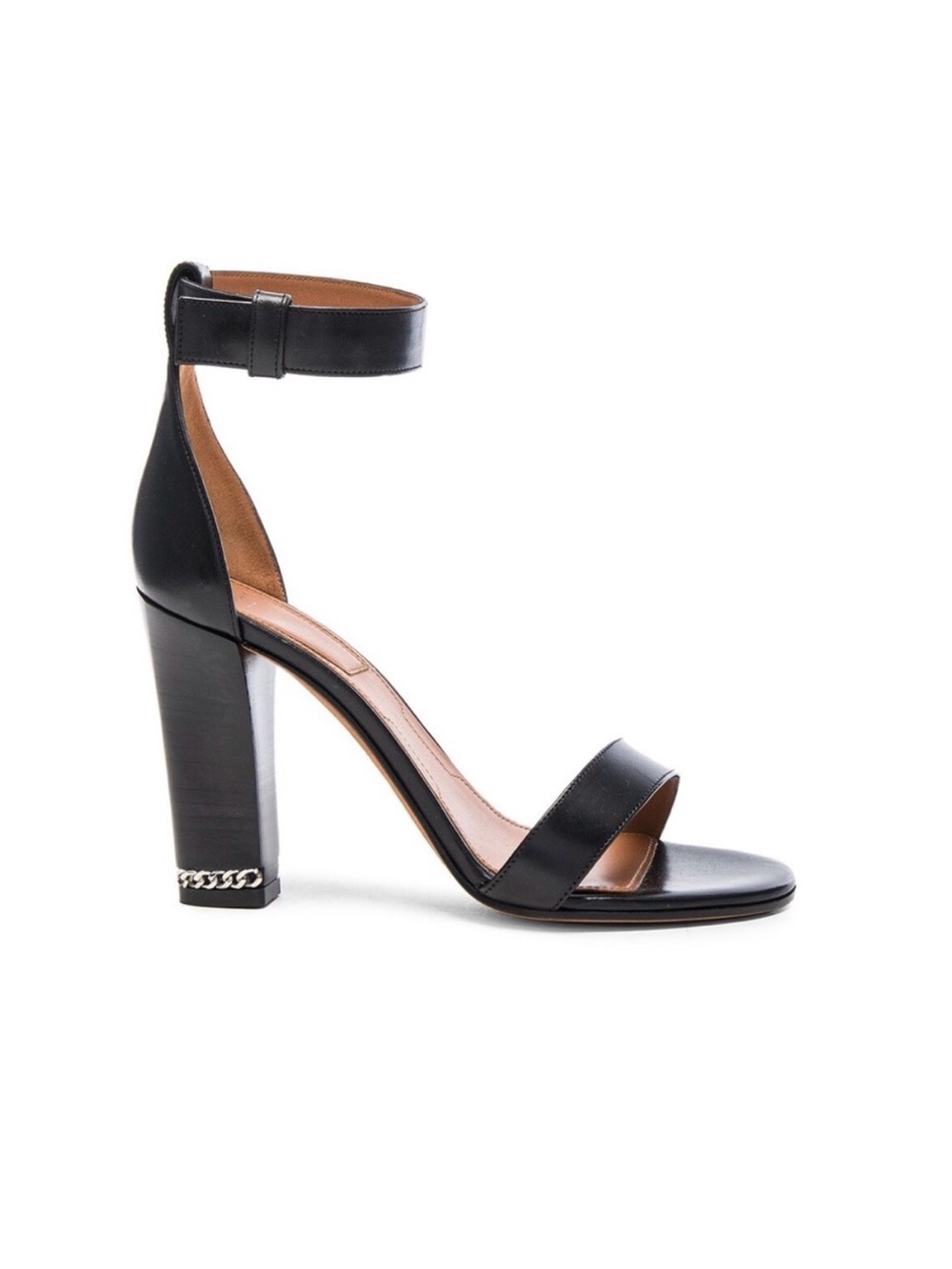 Givenchy Black Leather Open-Toe Ankle-Strap Heels